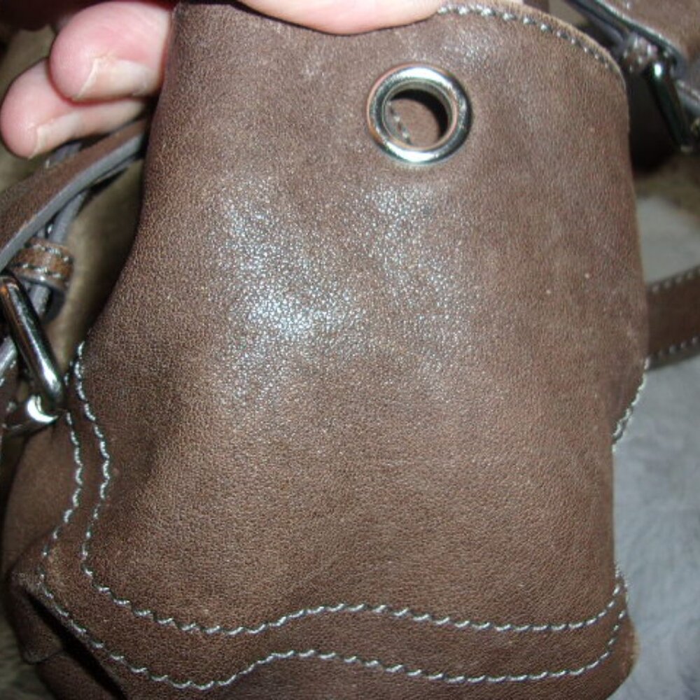 E-95 SORIAL (NEW YORK) BROWN LEATHER SHOULDER BAG - Picture 11 of 16